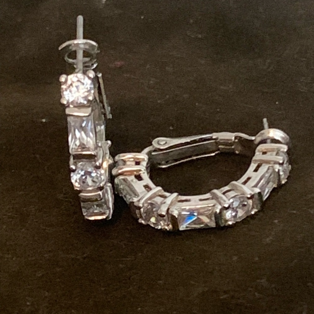 Cubic zirconia hoop earrings